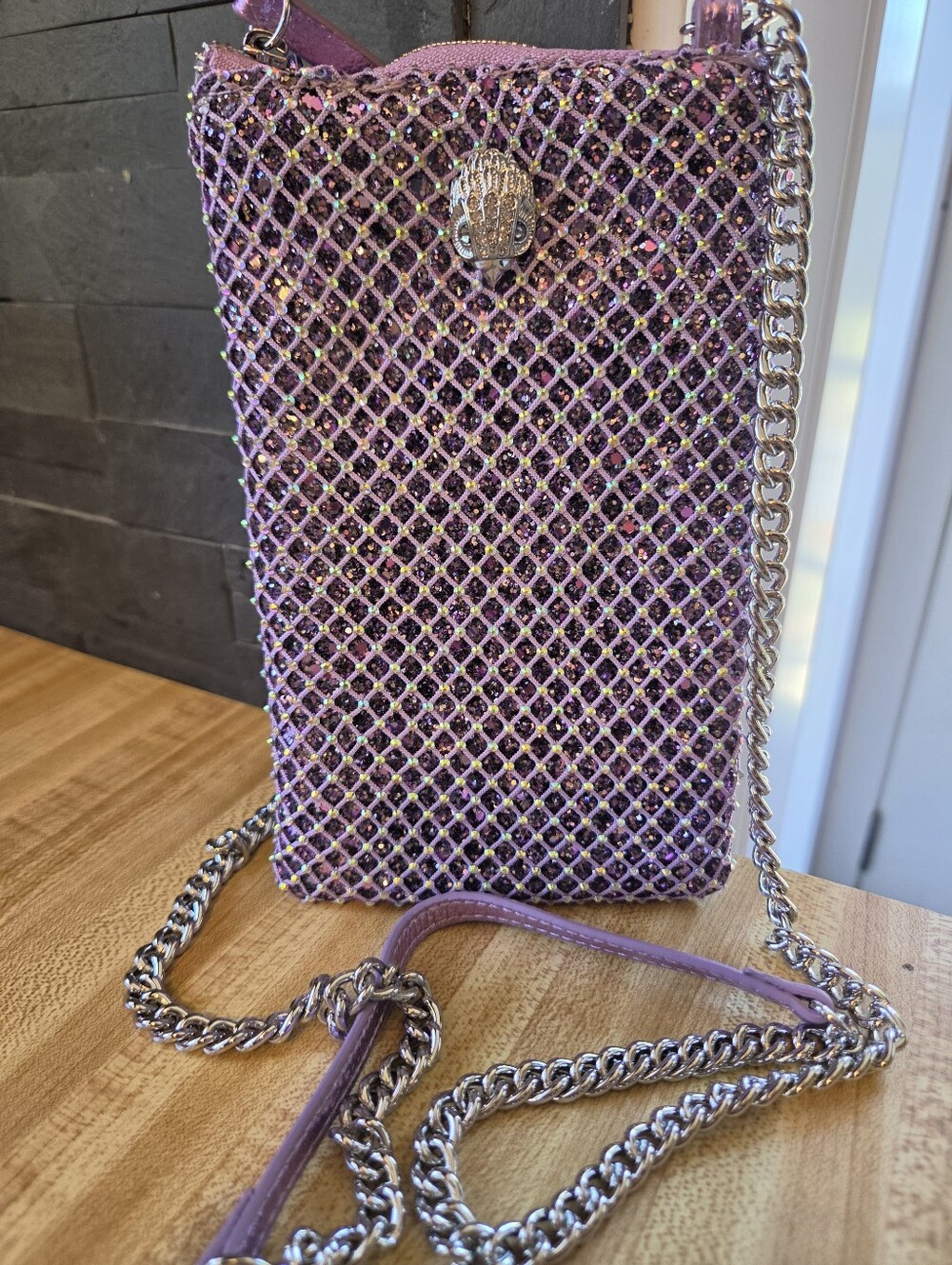 Kurt Geiger NWT Lilac Phone/Card Crossbody & Dustbag - Picture 3 of 10